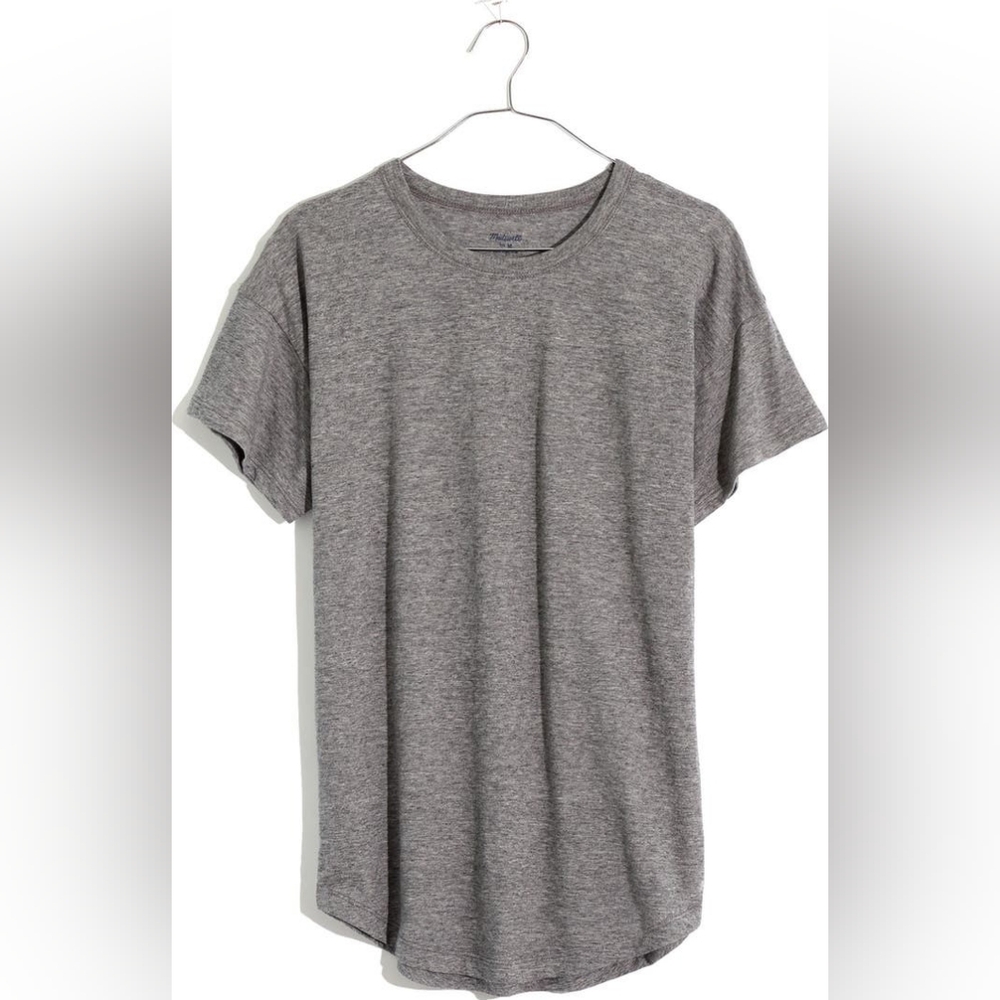 Madewell Whisper Crew Neck Tee. Color Heather Iron (Grey). Size XXL.